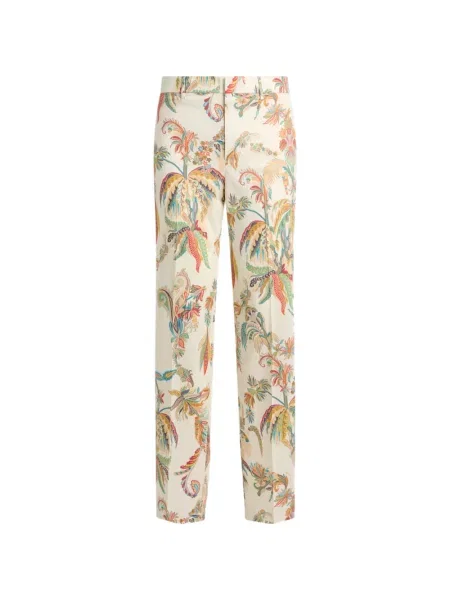 Pantaloni Etro de lână cu model floral cu imagine