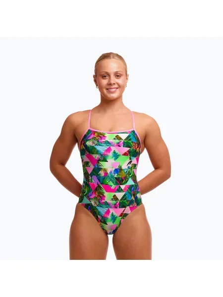 Дамски цял бански костюм Funkita Single Strap One piece sub lime