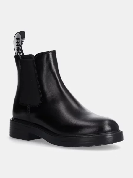 Camper ghete chelsea de piele Dean femei cu plat negru