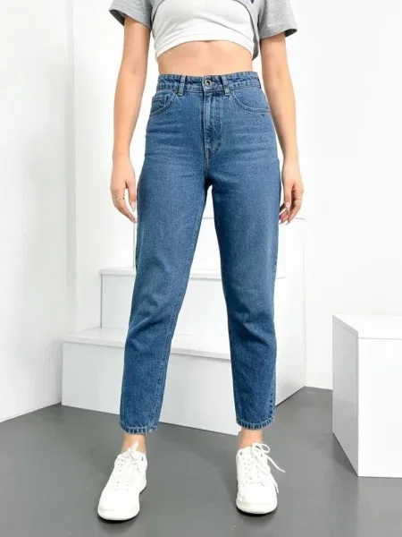 Blugi Dewberry cu talie înaltă albastru