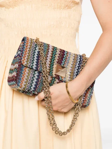 Colier Missoni tricotate albastru
