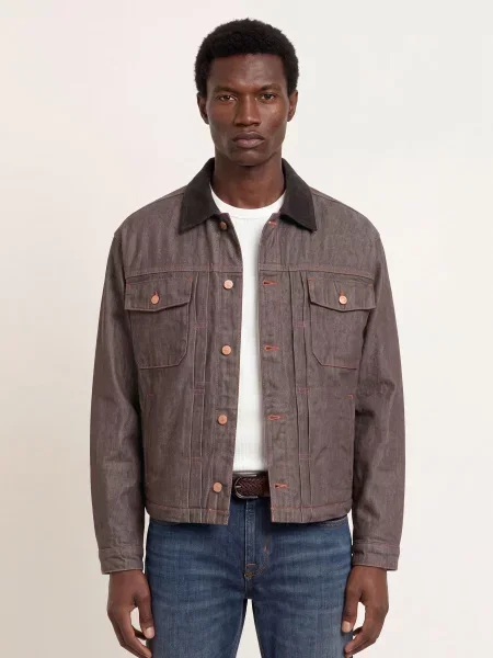 7 For All Mankind Džínová Bunda brown hnědá