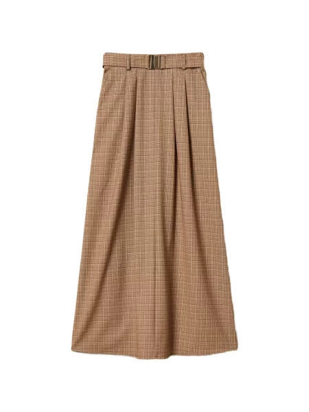 Fustă Twinset în carouri maro
