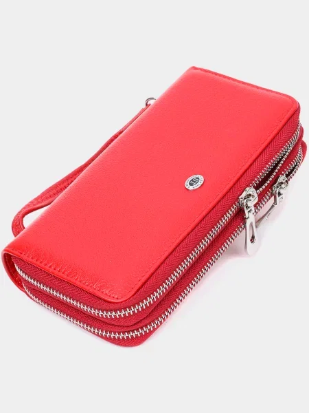 Кожаный кошелек St Leather Accessories красный