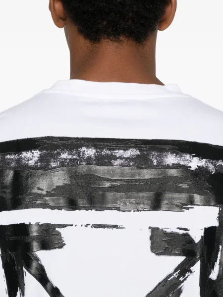 Tricou Off-white cu broderie alb