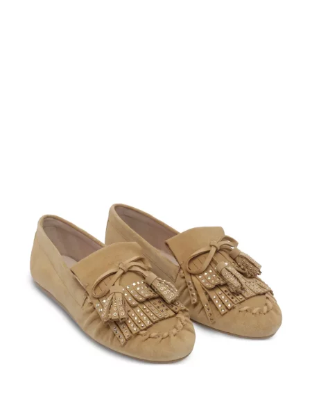 Pantofi loafer Stuart Weitzman cu franjuri