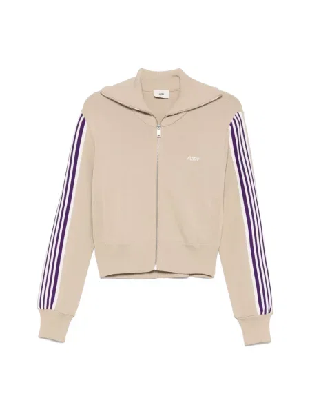 Dzianinowy sweter Autry w paski beżowy