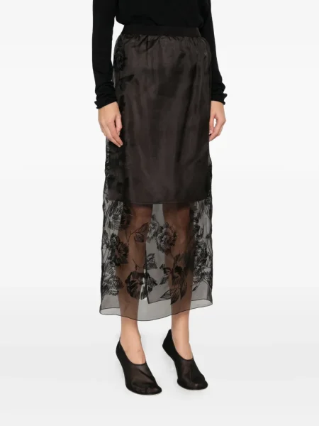 Fustă Liviana Conti cu model floral maro