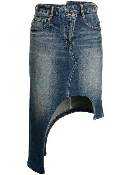 Fustă din denim Jnby asimetrică albastru