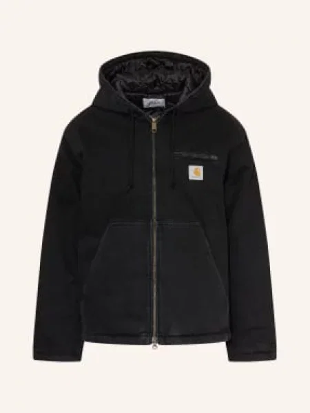 Džínová bunda Carhartt Wip s kamínky černá