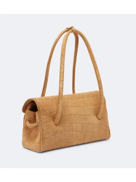Lung geantă Jacquemus din piele de căprioară bej