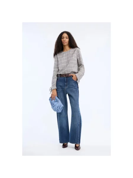 Jeansy straight leg Munthe niebieskie