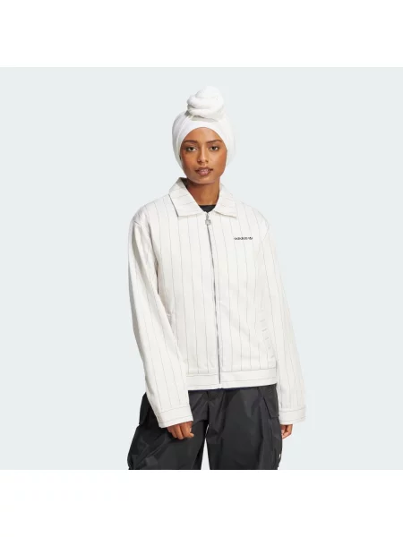 Adidas Bunda pro přechodné období Pinstripe Harrington bílá