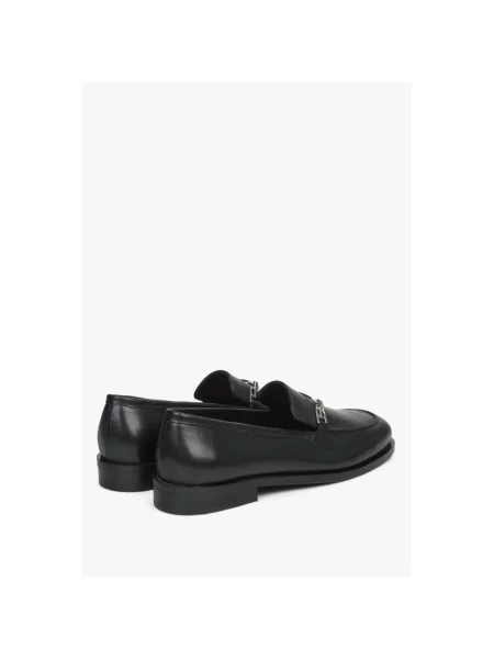 Лофери з пряжками шкіряні Estro чорні