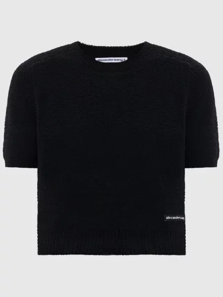 Топ з нашивкою логотипа Alexander Wang чорний