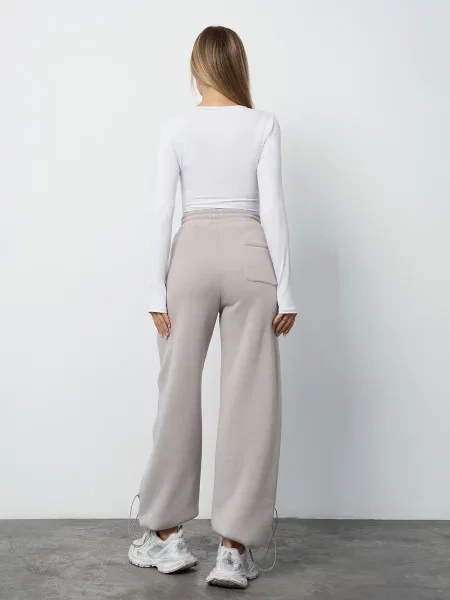 Штани повсякденні ISSA Plus світло-сірий комбінований верх сірі