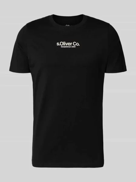 T-shirt o kroju regular fit z czystej bawełny S.oliver Red Label czarna