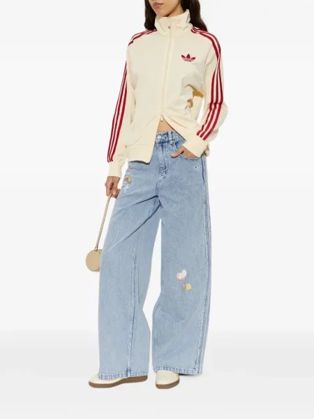 Pantaloni Adidas cu talie înaltă albastru