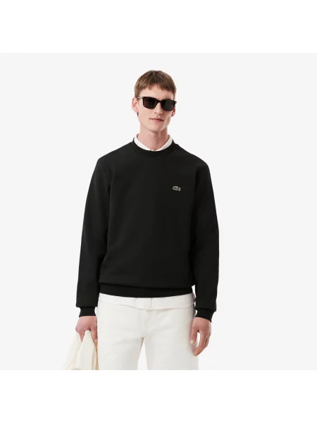 Lacoste Bluza Z Polaru Klasyczny Krój czarna