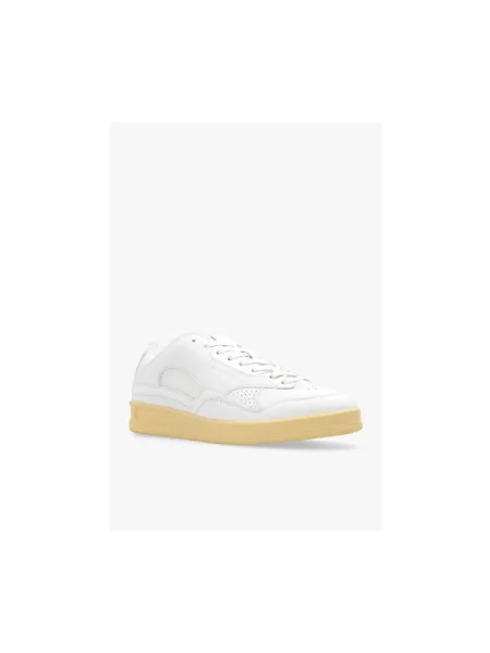 Sneakersy Jil Sander skórzane z nadrukiem białe