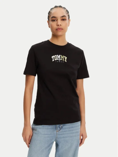 Tommy Jeans Tricou Color Varsity negru