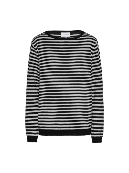 Sweter American Dreams wełniany z okrągłym dekoltem czarny