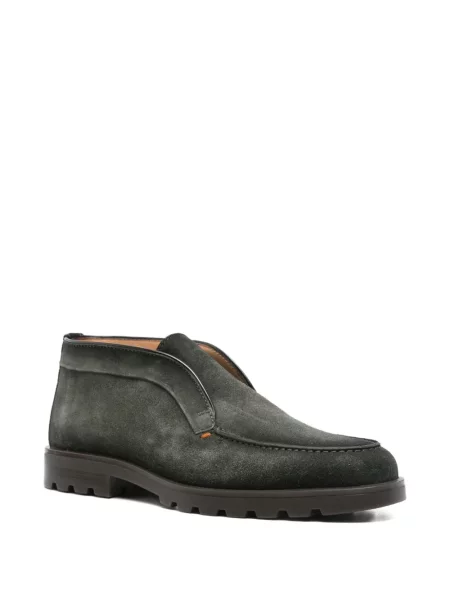 Botine Santoni din piele de căprioară slip-on verde