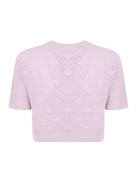 Dzianinowy sweter Givenchy o skróconej długości fioletowy