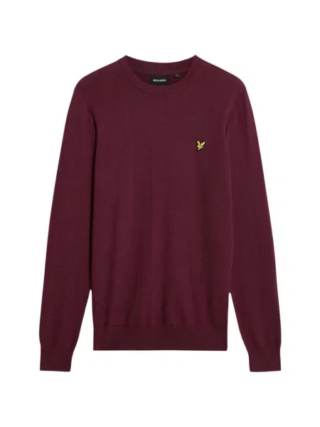 Sveter Lyle & Scott z merina s okrúhlym výstrihom červená