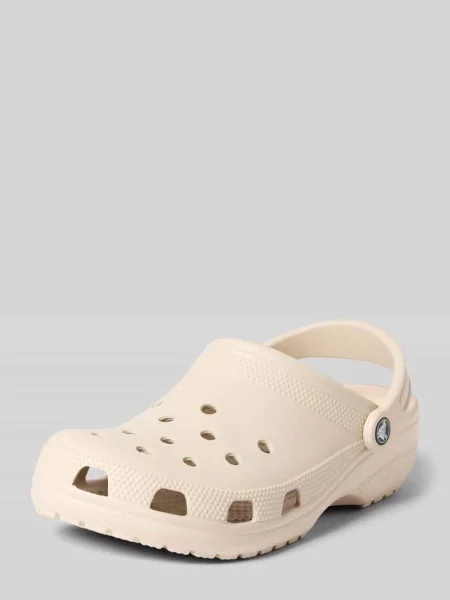Chodaki z detal z logo Crocs beżowe