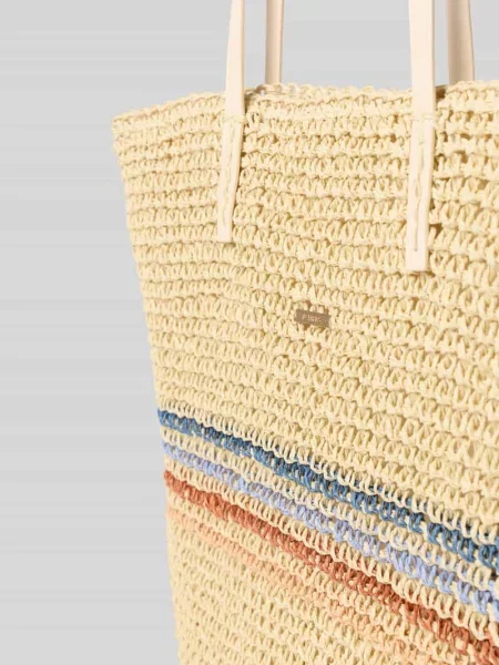 Torba shopper z detal z logo model Lazey' Barts beżowa