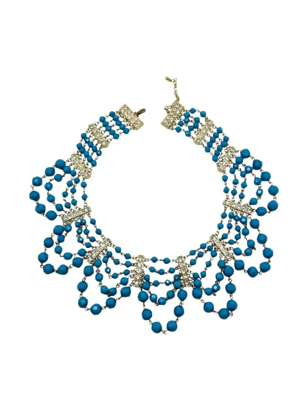 Колие Jennifer Gibson Jewellery с кристали синьо