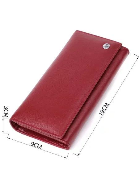 Кожаный кошелек St Leather Accessories бордовый