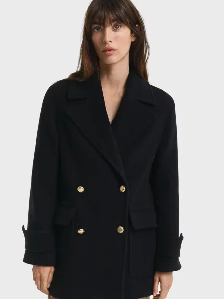 Вовняне пальто Gant чорне