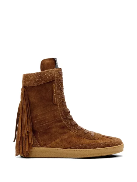 Sneakerși Allsaints cu franjuri maro