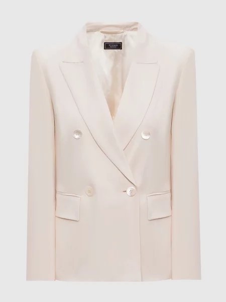 Двобортний жакет з вовною Peserico бежевий