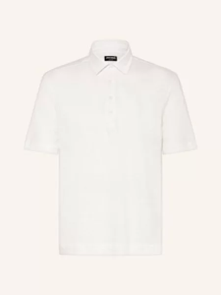 Zegna Koszulka Polo Z Lnu weiss białe
