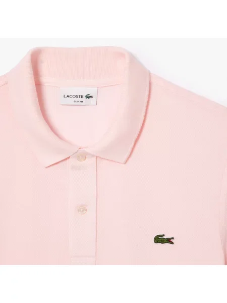 Lacoste Koszulka Polo Slim Fit Petit Piqué różowa