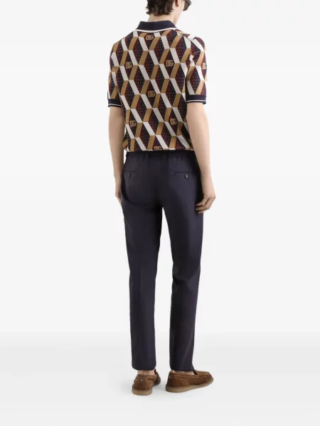 Pantaloni Dolce & Gabbana de mătase albastru