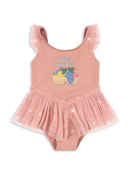 Konges Sløjd Jednodílné dětské plavky AMANDINE SWIMSUIT růžové