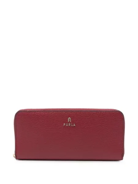 Portofel Furla din piele cu autograf roșu