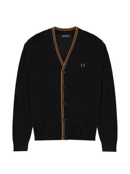 Cardigan Fred Perry cu broderie negru