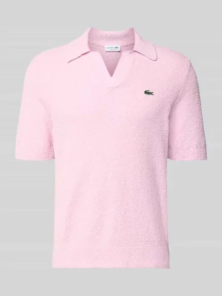 Koszulka polo o kroju regular fit z mieszanki bawełny Lacoste różowe