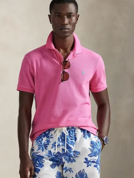 Polo Ralph Lauren polo de BASIC MESH roz
