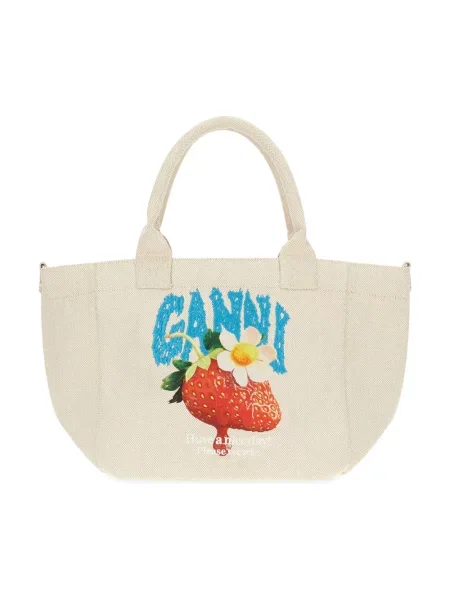 Shopperka Ganni beżowa