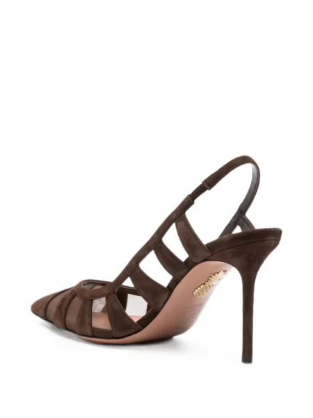 Pantofi cu toc Aquazzura din piele de căprioară maro