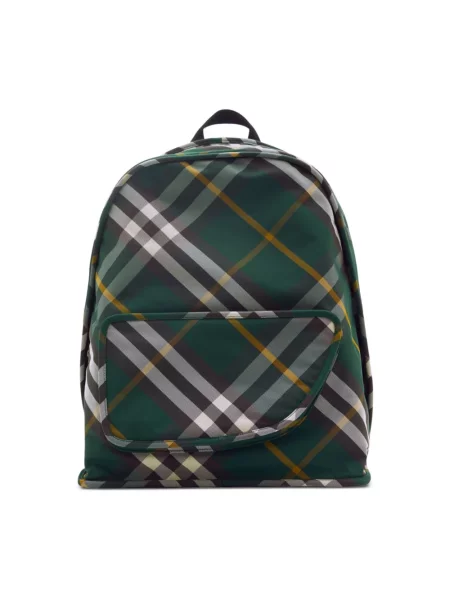 Lniana torba Burberry zielona