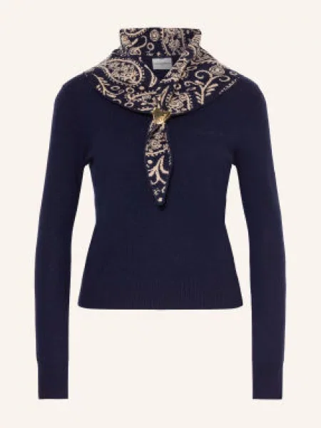 Claudie Pierlot Sweter Z Odpinanym Kołnierzem blau granatowy