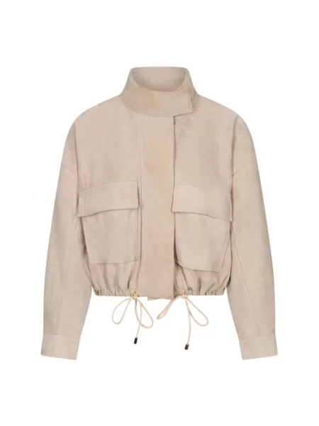 Kurtka skórzana Ibana beżowa