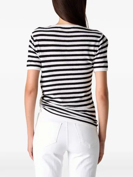 Tricou Christopher Esber cu dungi cu volane alb